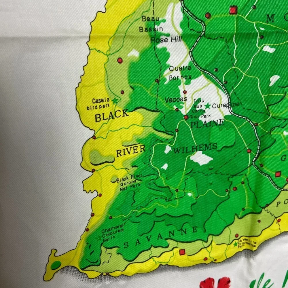 NWOT RARE Mauritius Map Tea Towel
